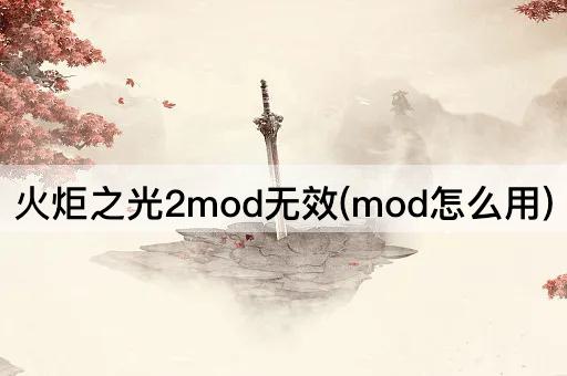 火炬之光2mod无效(mod怎么用)