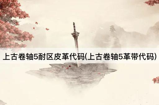 上古卷轴5耐区皮革代码(上古卷轴5革带代码)