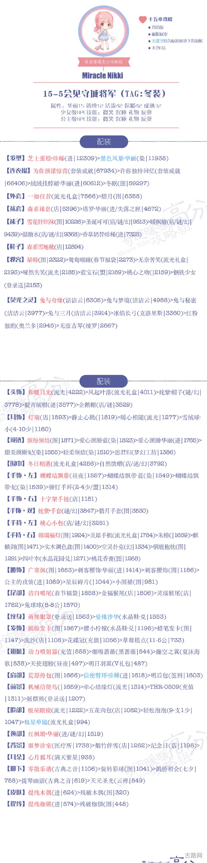 奇迹暖暖第十五章15-5会见守城将军搭配攻略