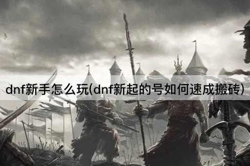 dnf新手怎么玩(dnf新起的号如何速成搬砖)